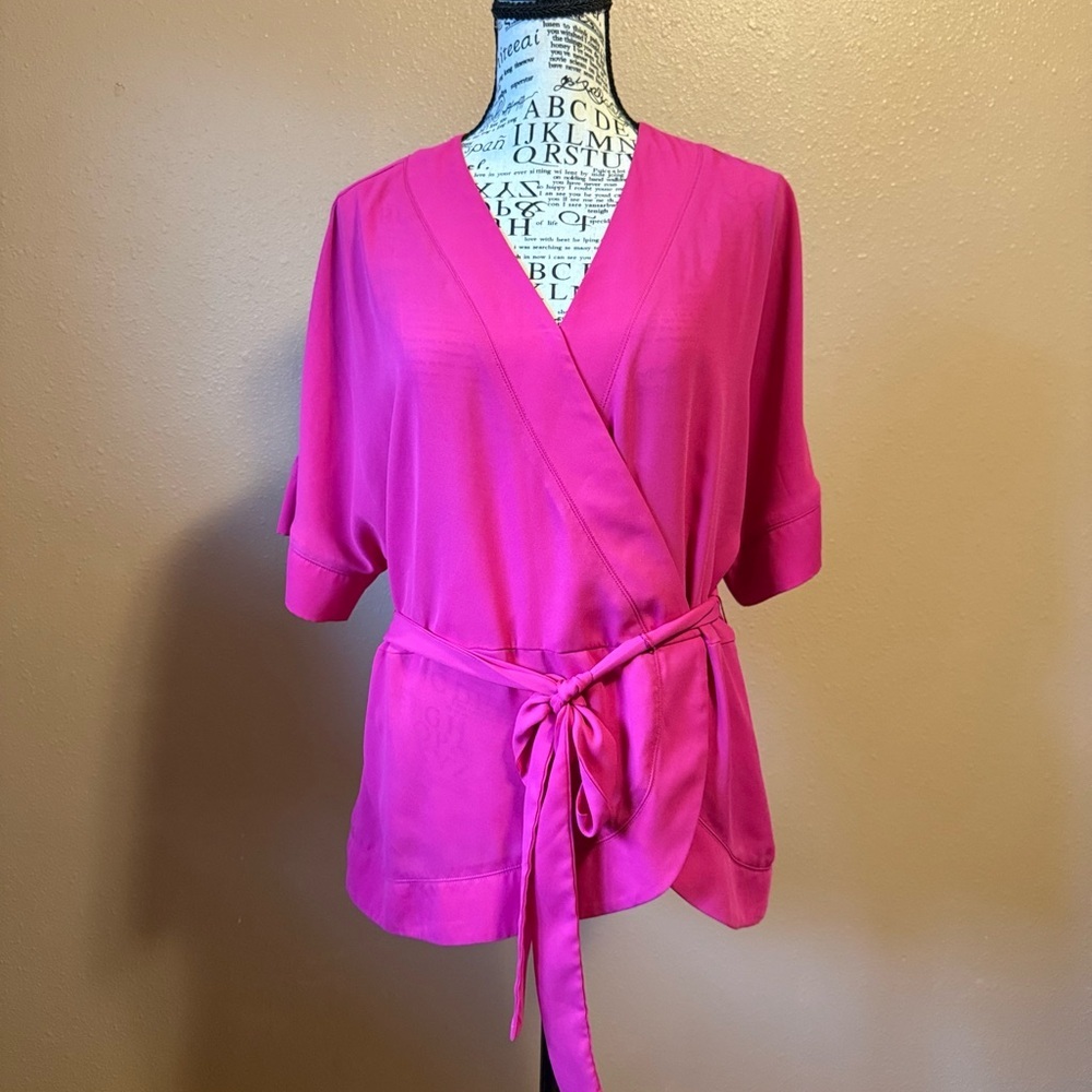 Worthington Fuchsia Wrap Blouse